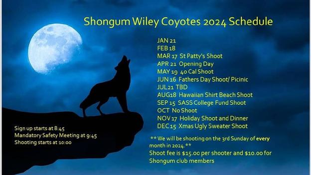 Cowboy Action 2024 Schedule